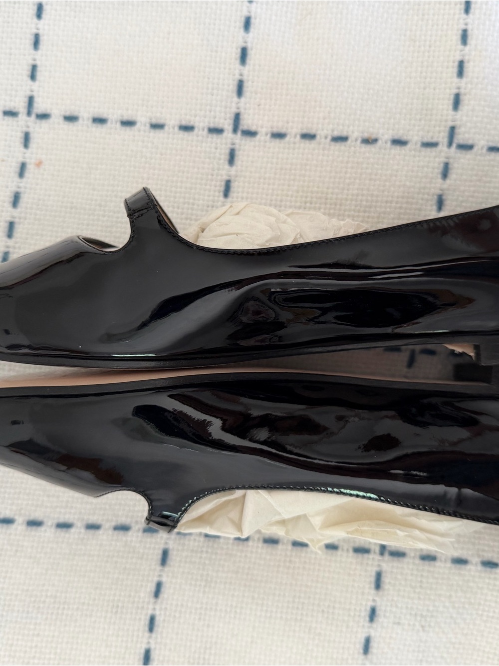 NWOT Tamara Mellon Black Patent Leather Pointed-Toe Mary Jane Flats - Picture 6 of 7